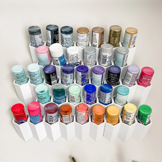 Wall Mounted Craft Paint Bottle Honeycomb Holder