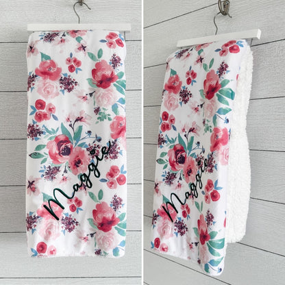 Girl Themed Personalized Baby Blanket