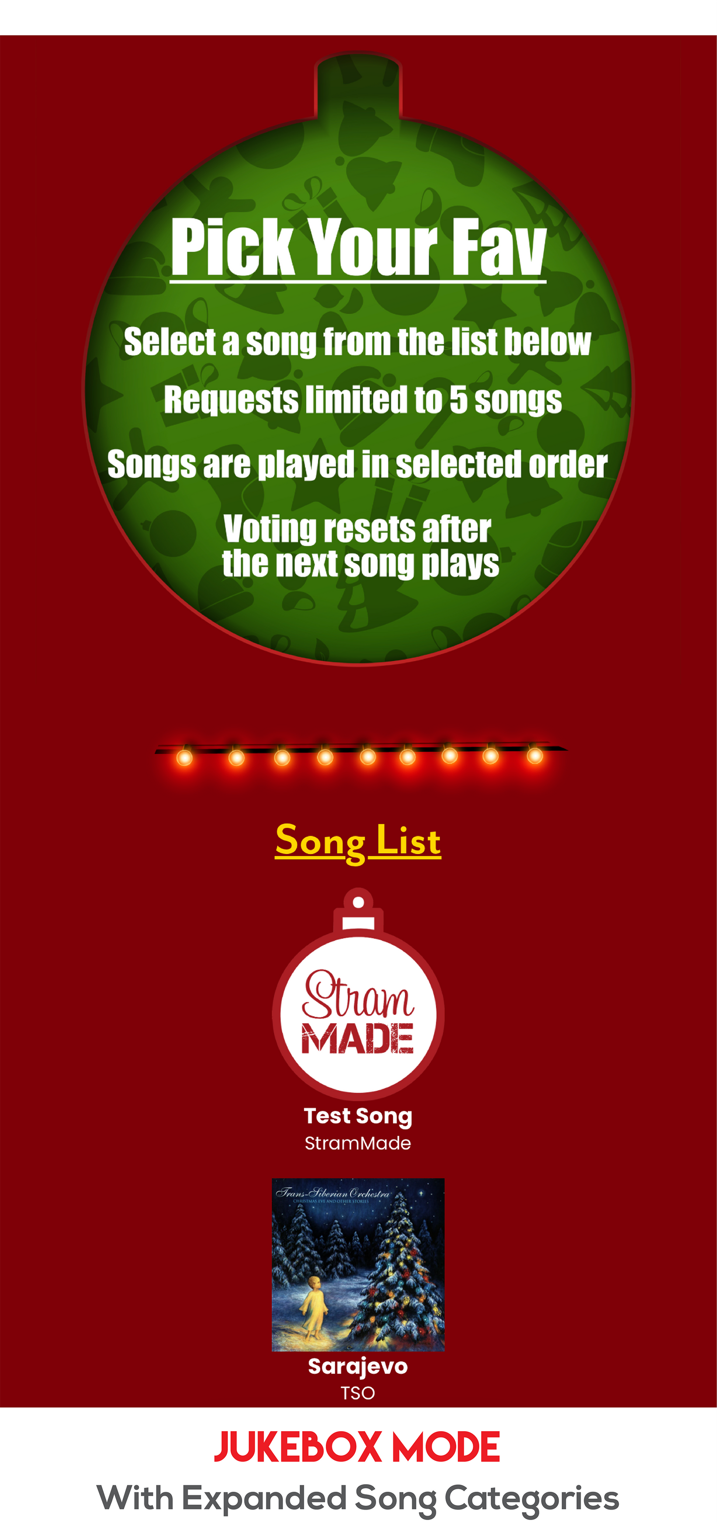 String Lights on Red