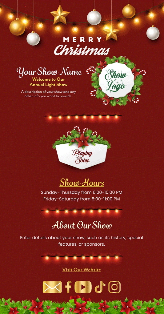 String Lights on Red