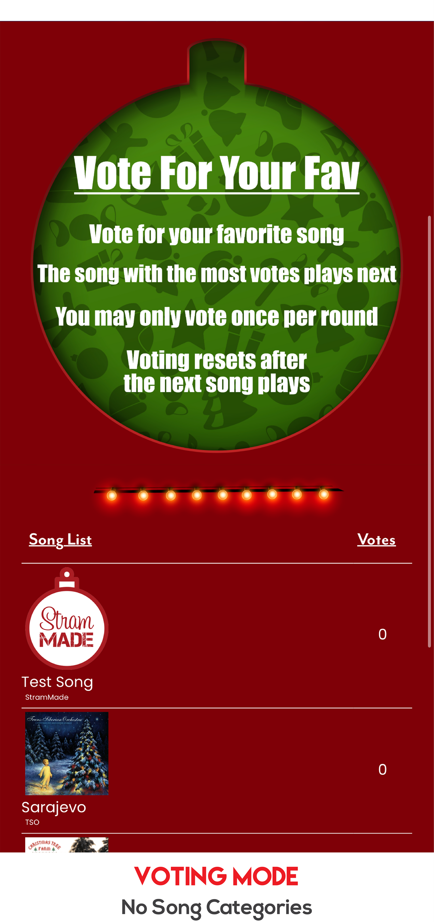 String Lights on Red